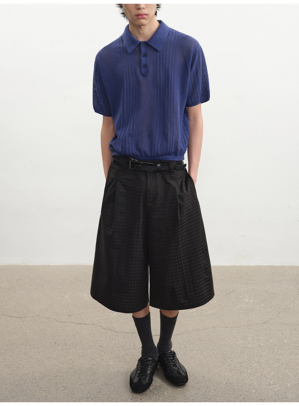 Houndstooth Gathered Shorts