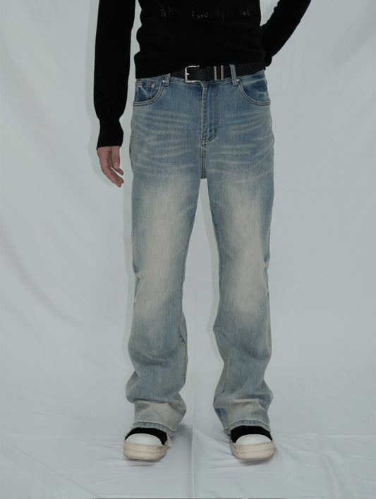 Washed Stretch Retro Denim Pants