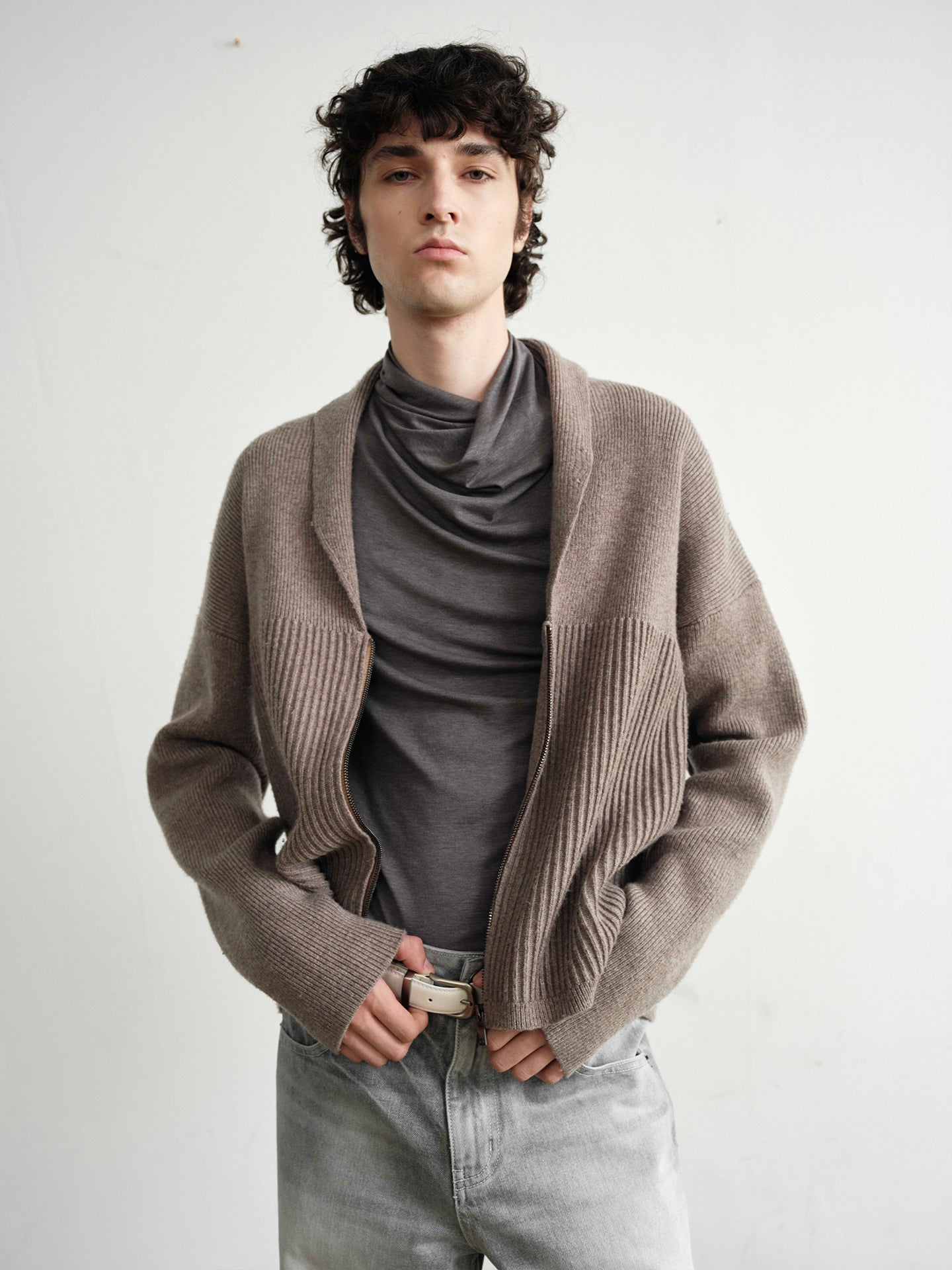 Loose Zipper Cardigan