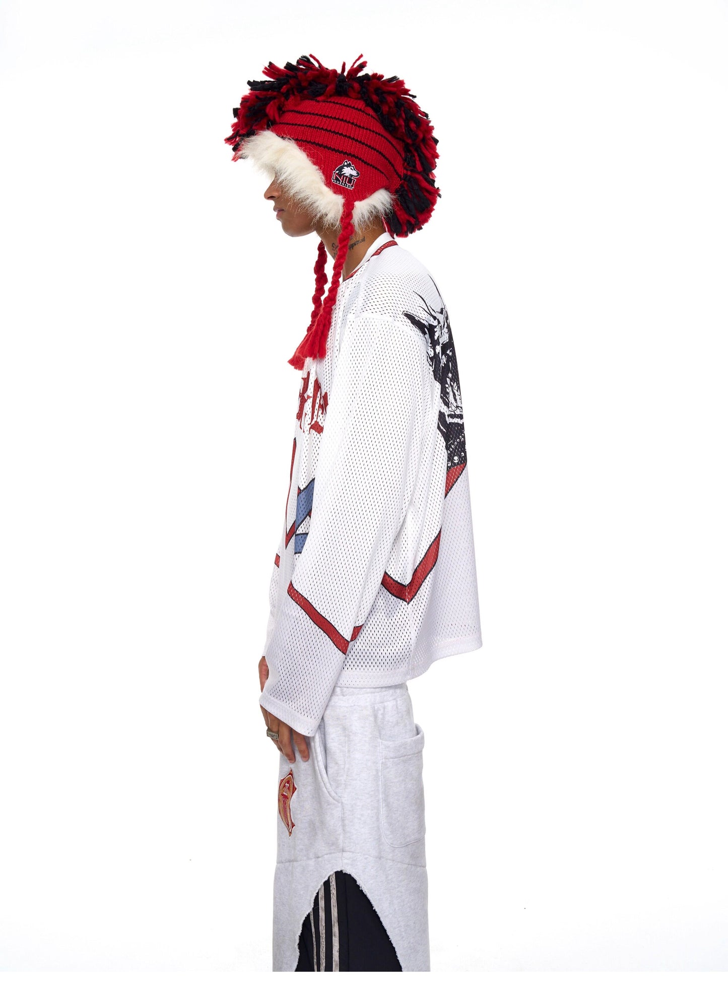 Mesh V-Neck Jersey T-Shirt