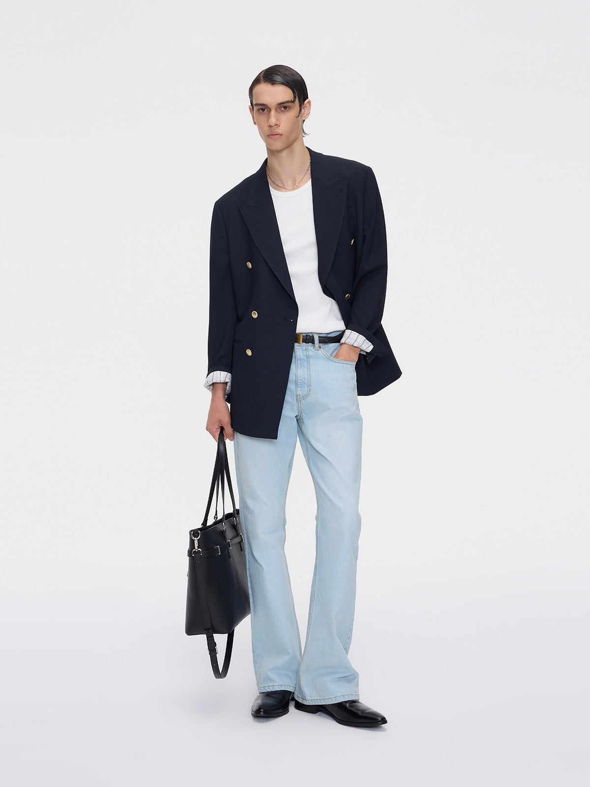 Double-Metal-Button Silhouette Jacket