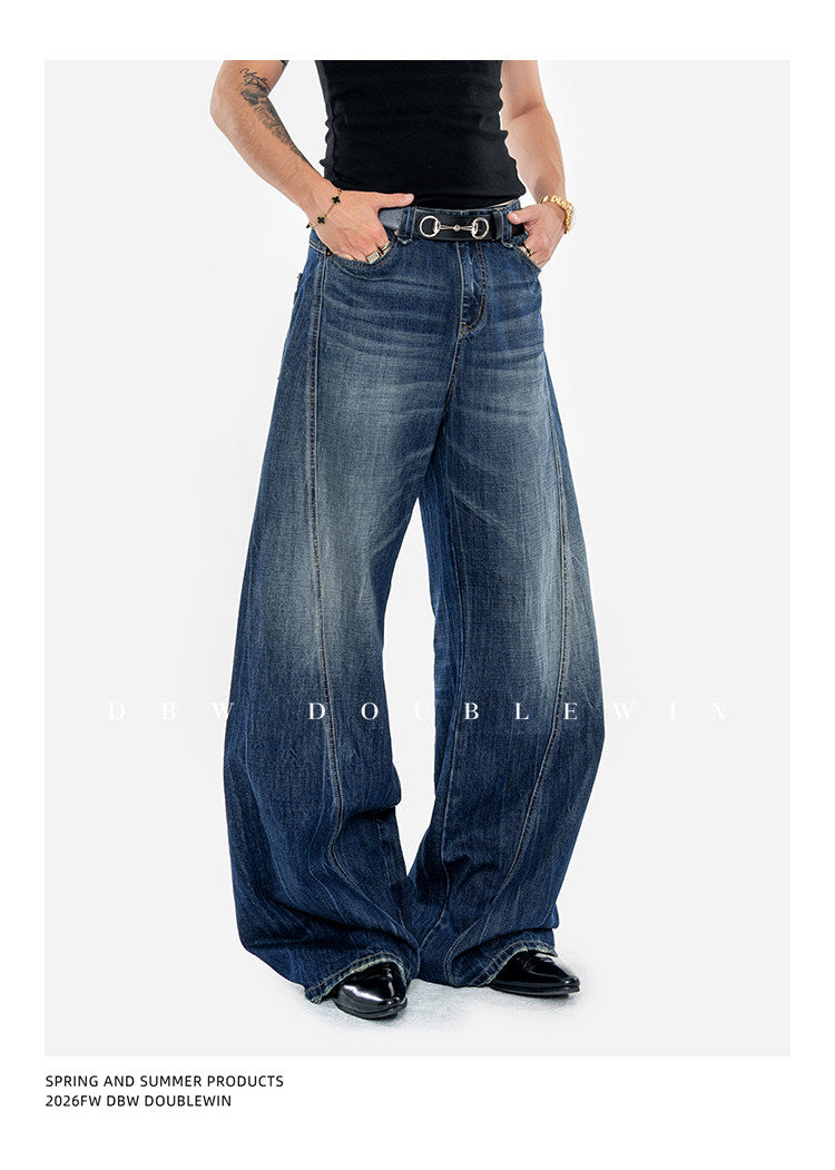 Wide-Leg Denim Pants