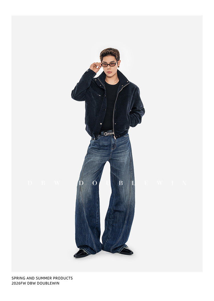 Wide-Leg Denim Pants