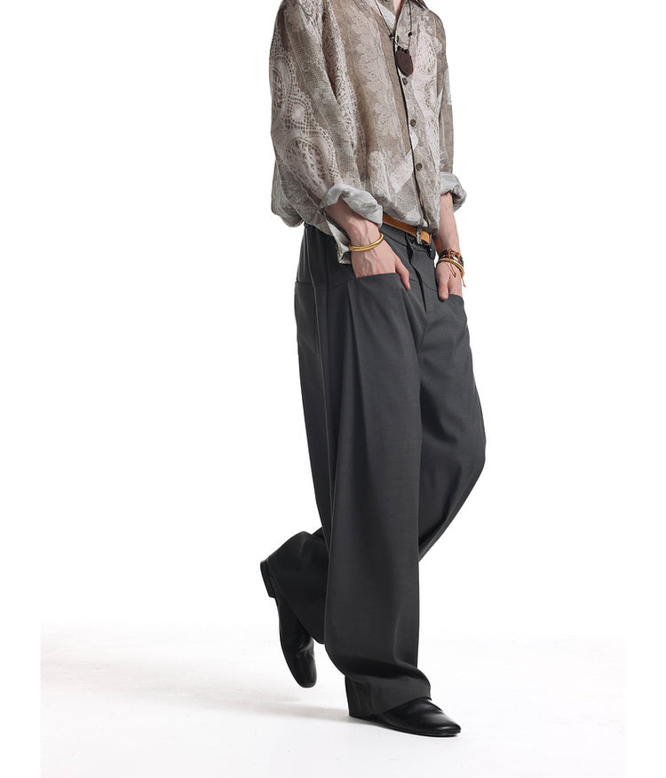 Casual pants with 3D wrinkle prevention