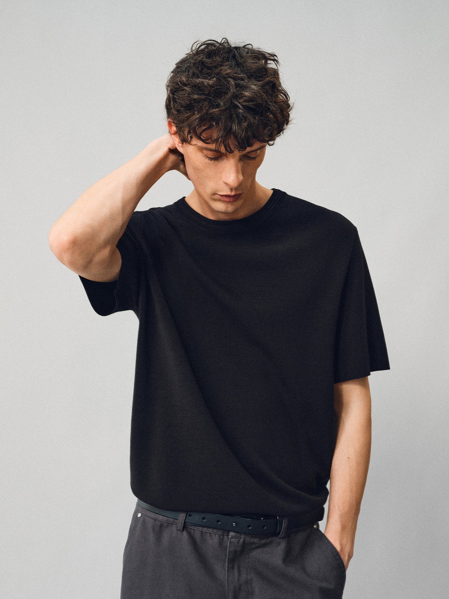 Twist-neck Knit Shirt