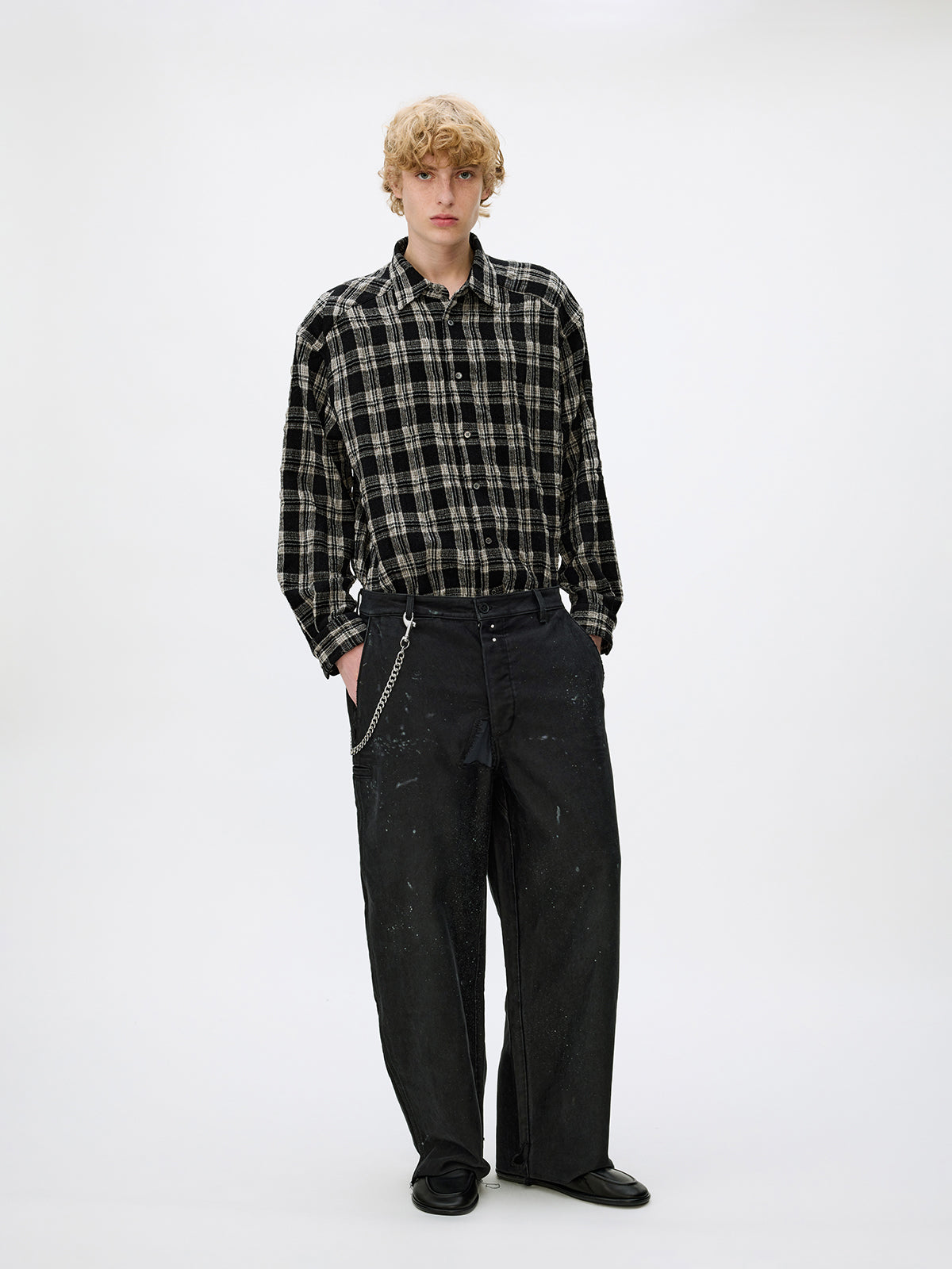 Heavy-Wash Finish Casual Pants