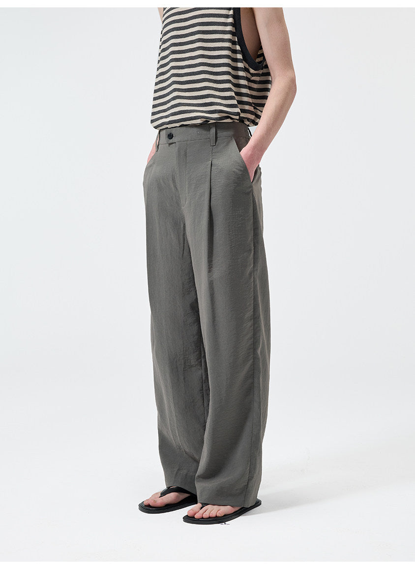 Casual Pants with a Partial Elastic Waistband