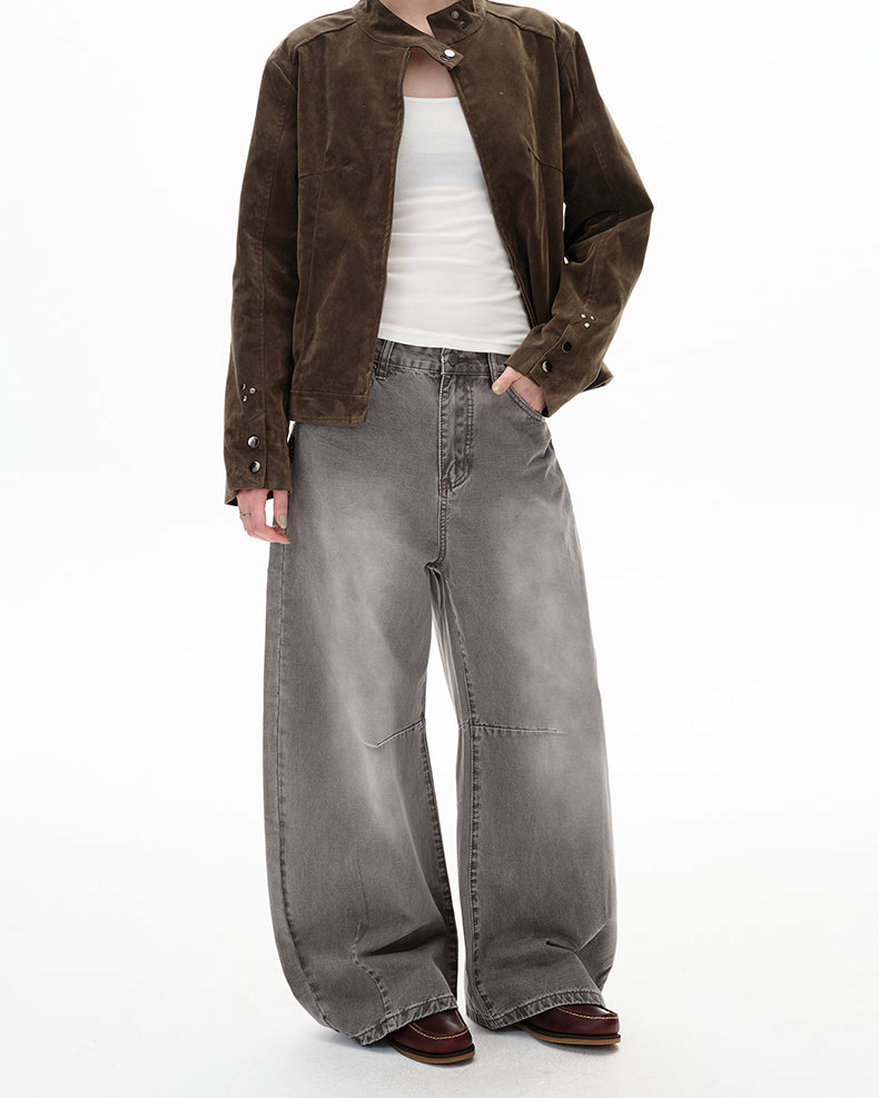 Retro-Washed White Machete Jeans