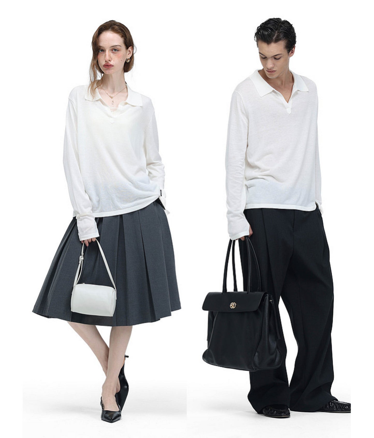 Linen-Blend Knit Polo Shirt