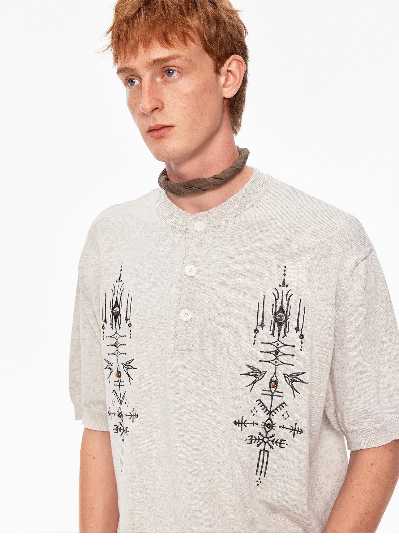 Vintage-Style Henley Sweater