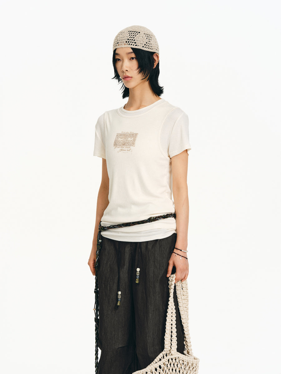 Faux Two-Piece T-Shirt