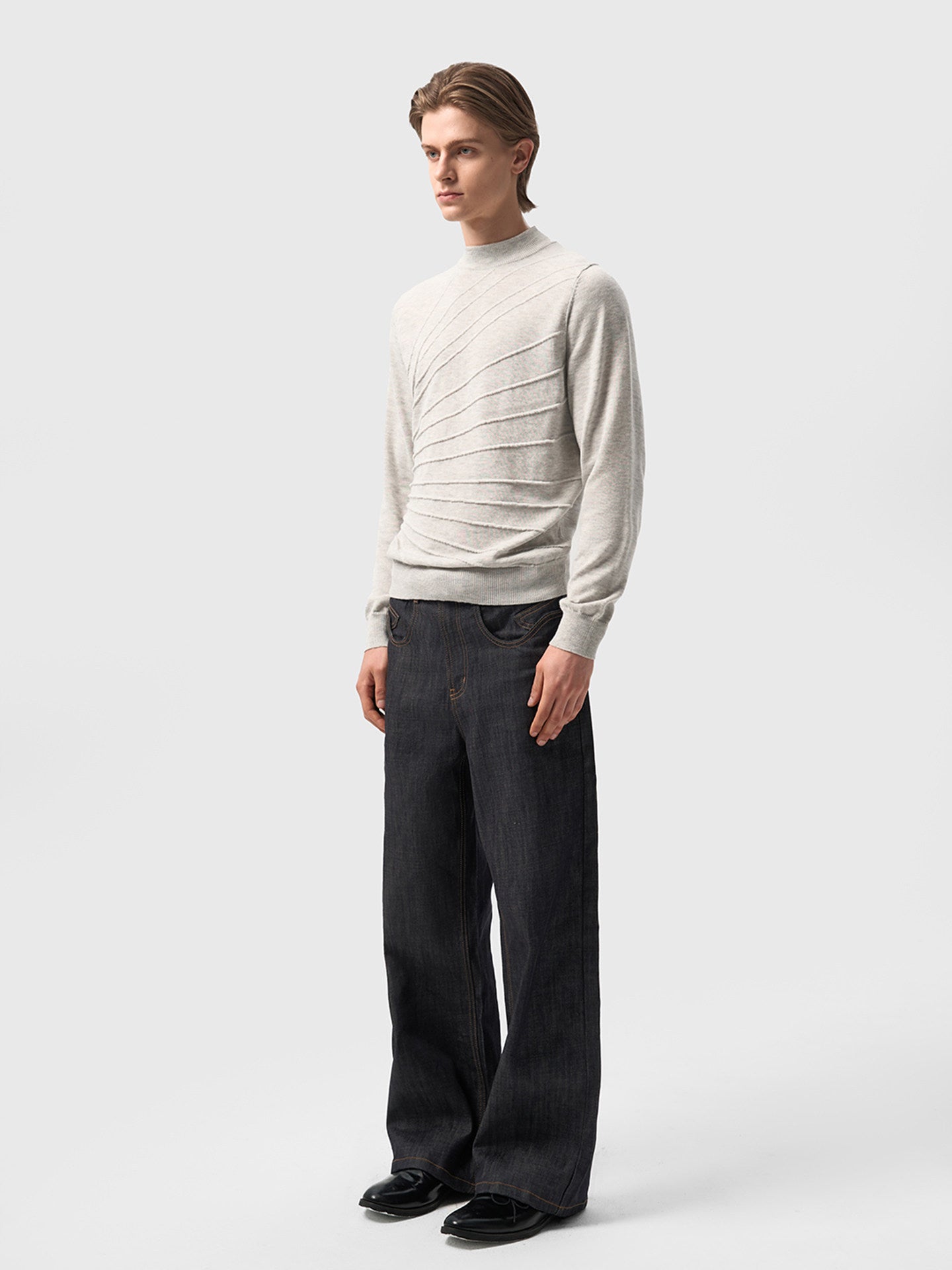 Mid-Neck Knit Shirt