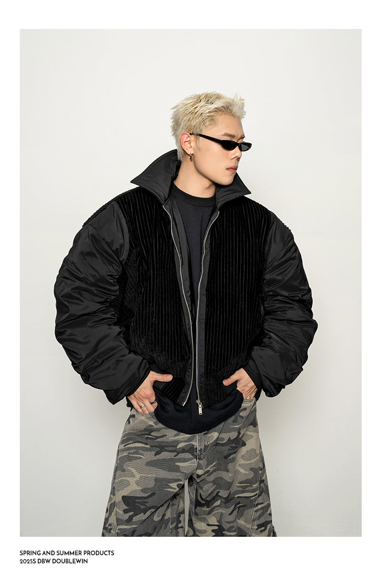 Corduroy &amp; Satin Flight Jacket