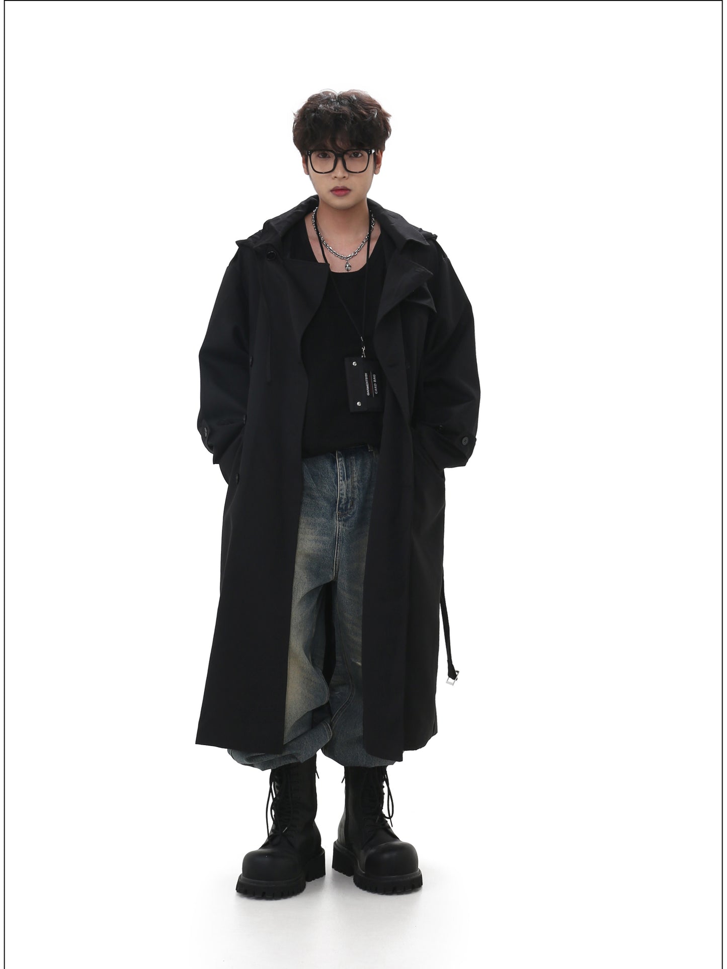 Long trench coat with hood