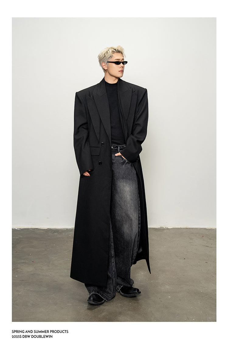 Faux Two-Piece Long Coat