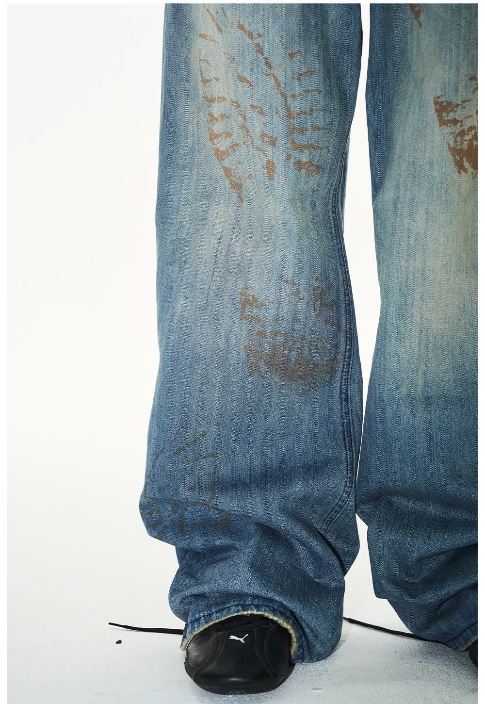 Footprint Denim Pants