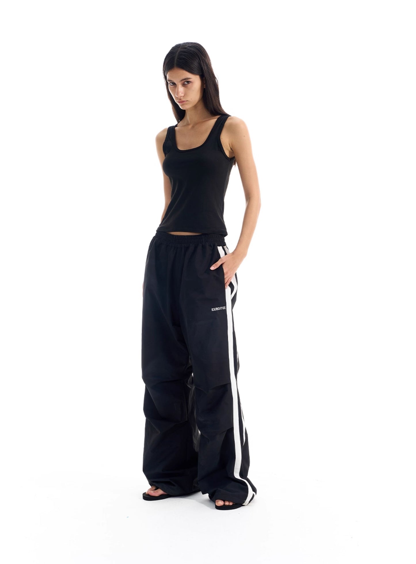 Damage Pleated Casual Pants