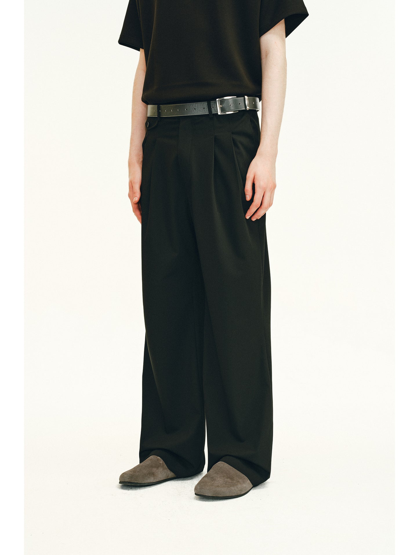 Double-Pleated Casual Pants
