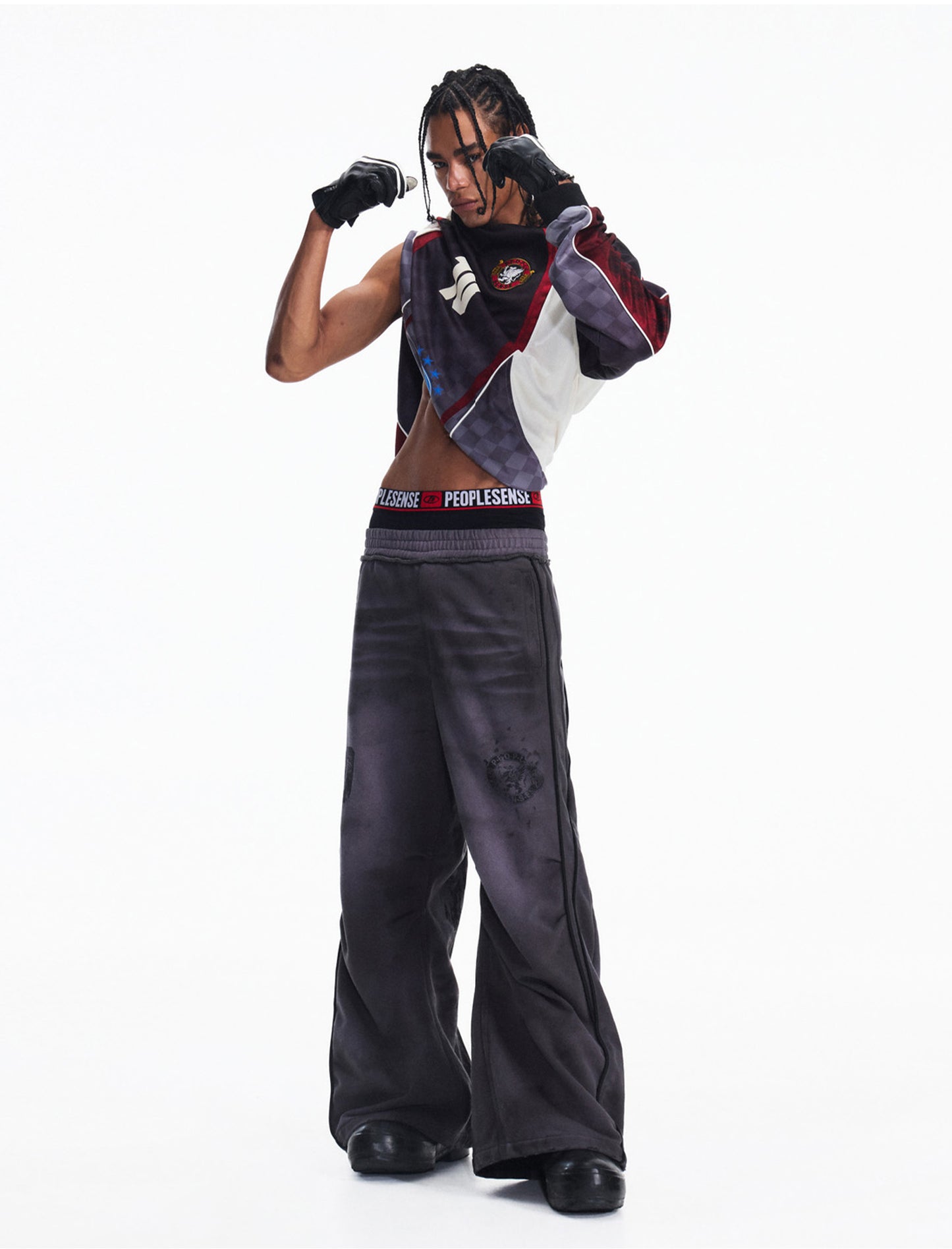 Racing Diagonal Check Pattern T-Shirt