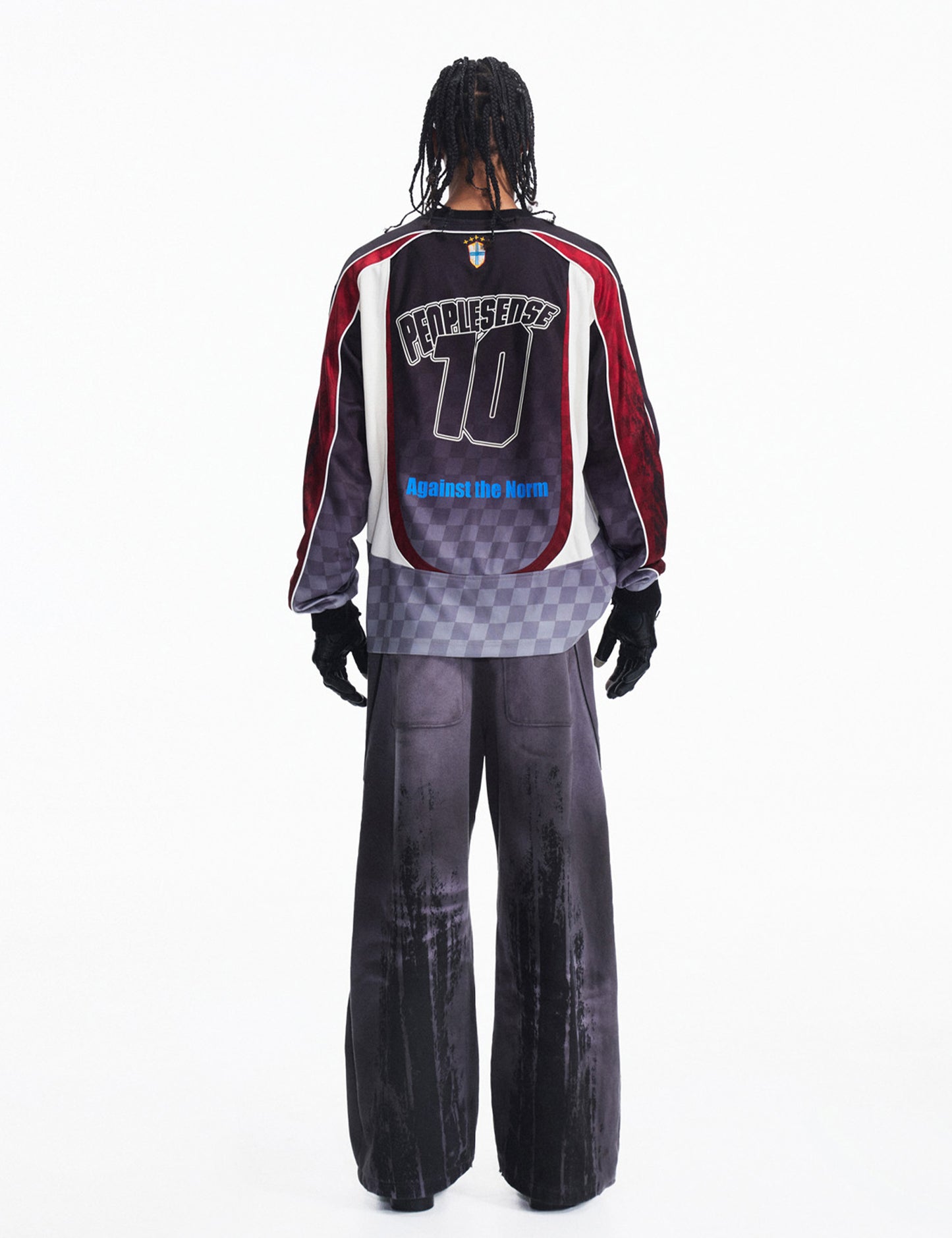 Racing Diagonal Check Pattern T-Shirt