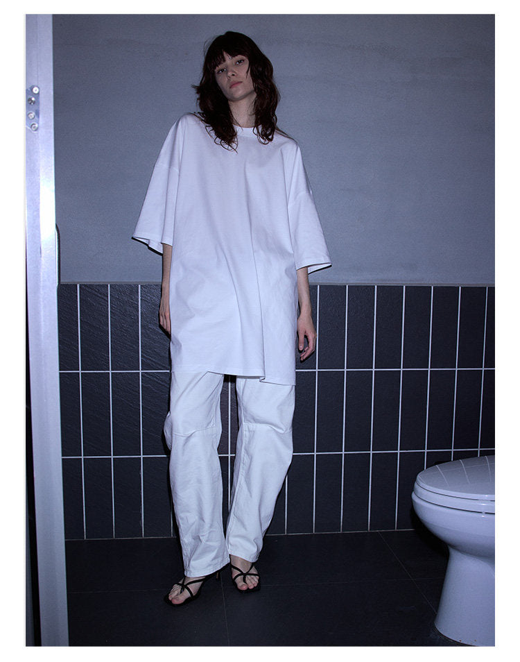 Slim Fit Pleated Curve Pants