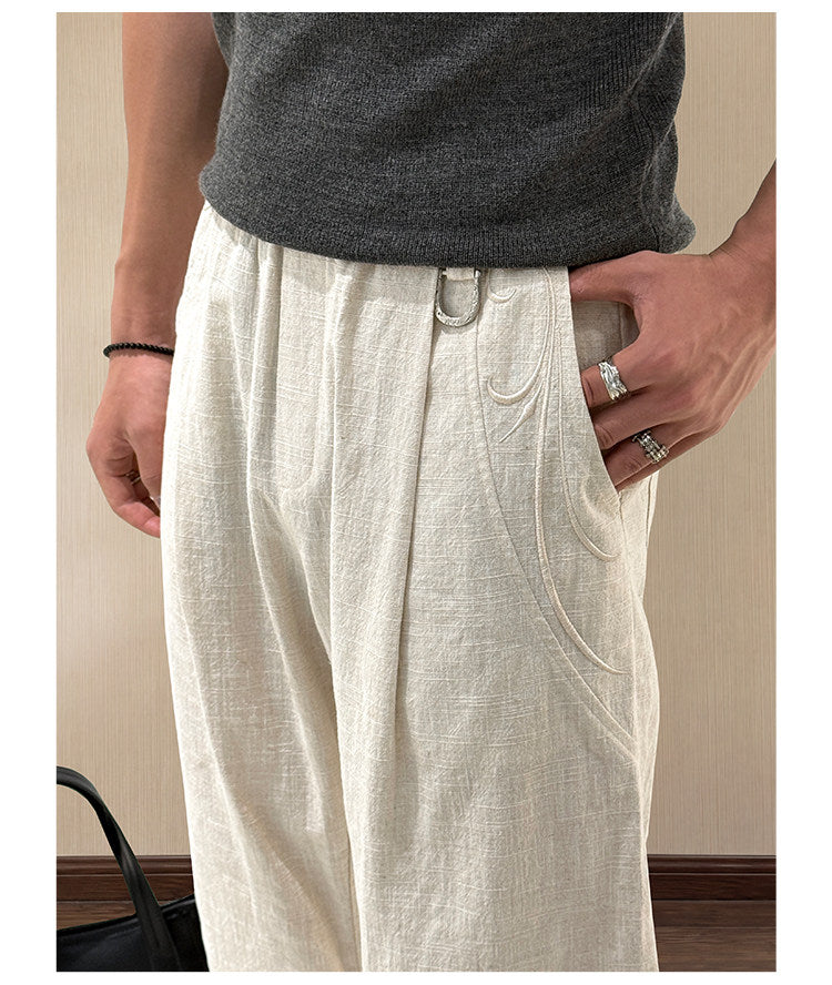 Straight-Leg Casual Pants with Excellent Breathability