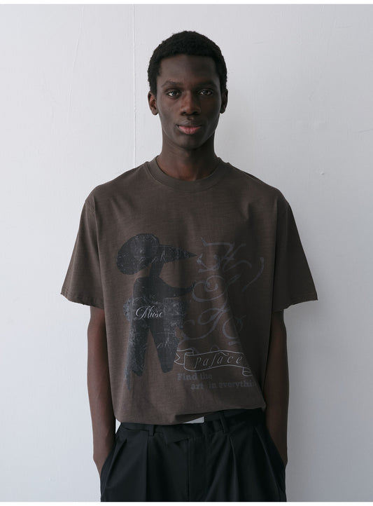Themed Speckled Print T-Shirt