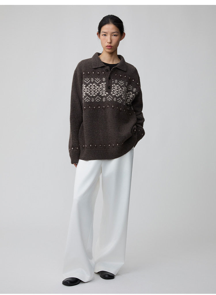 Polo Neck Pullover Sweater