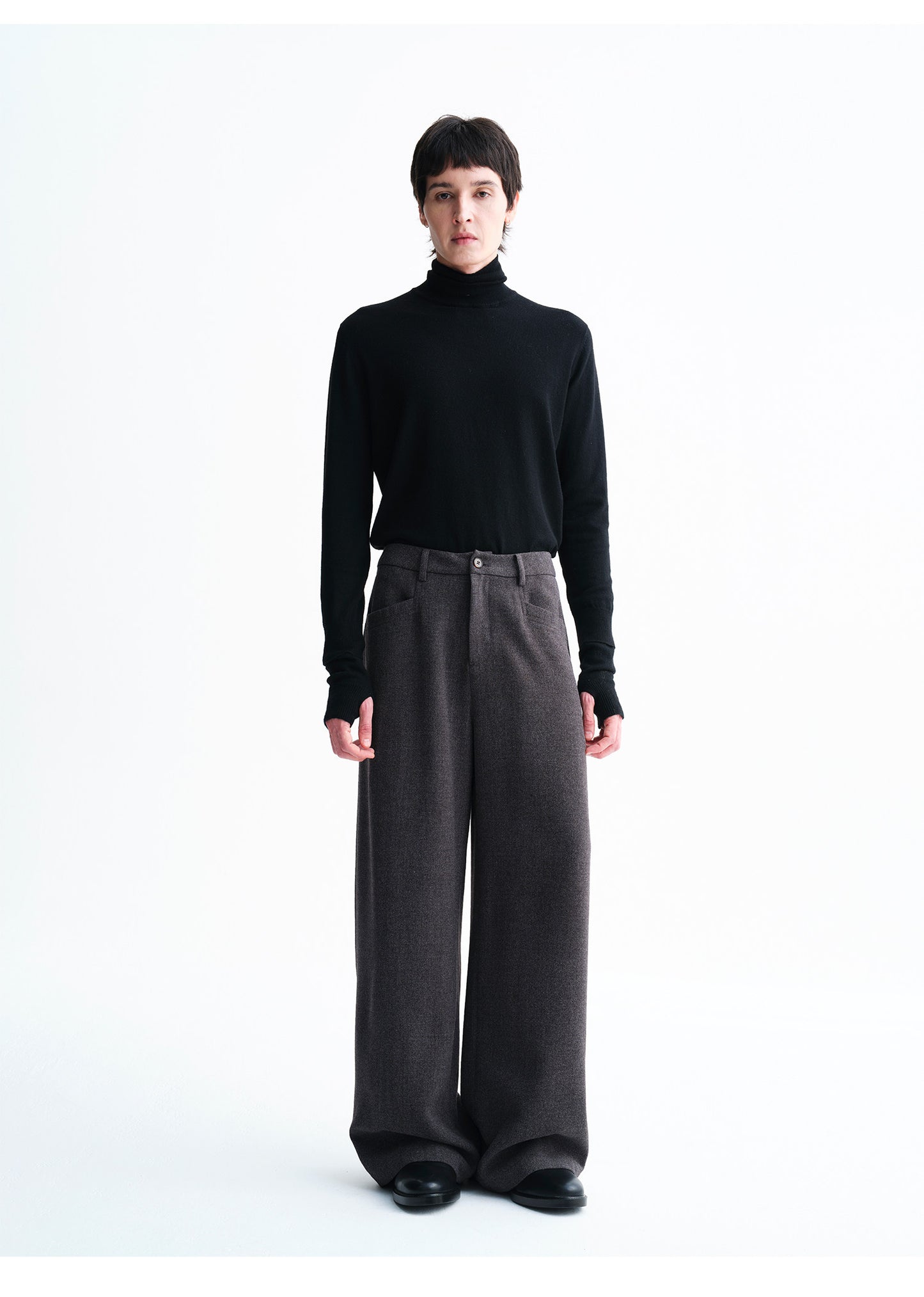 Relaxed Style Wide-Leg Casual Pants