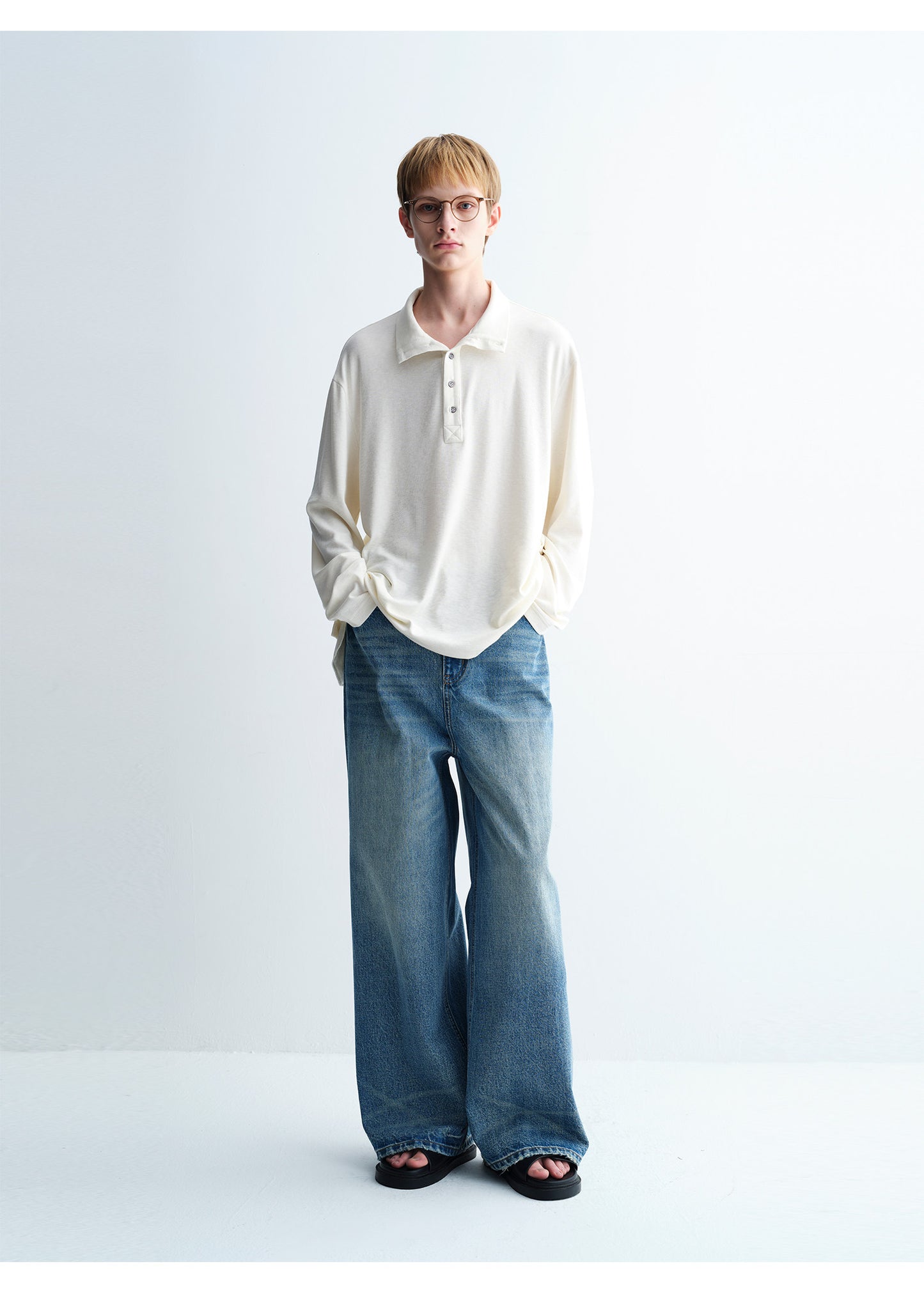 Half-Front Collar Shirt