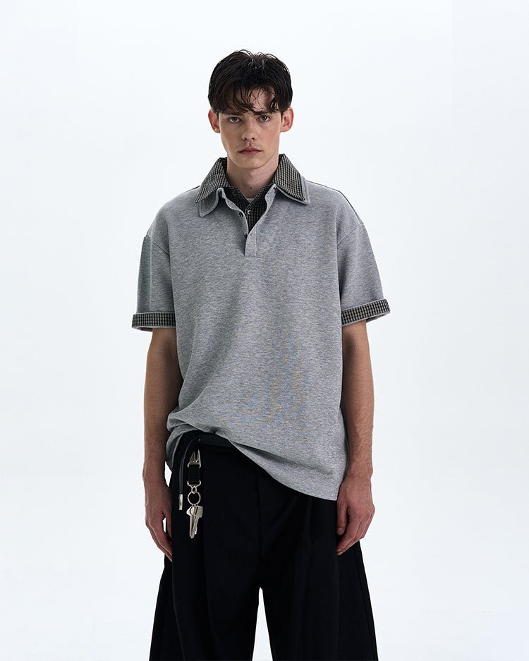 Stitched faux two-piece T-shirt