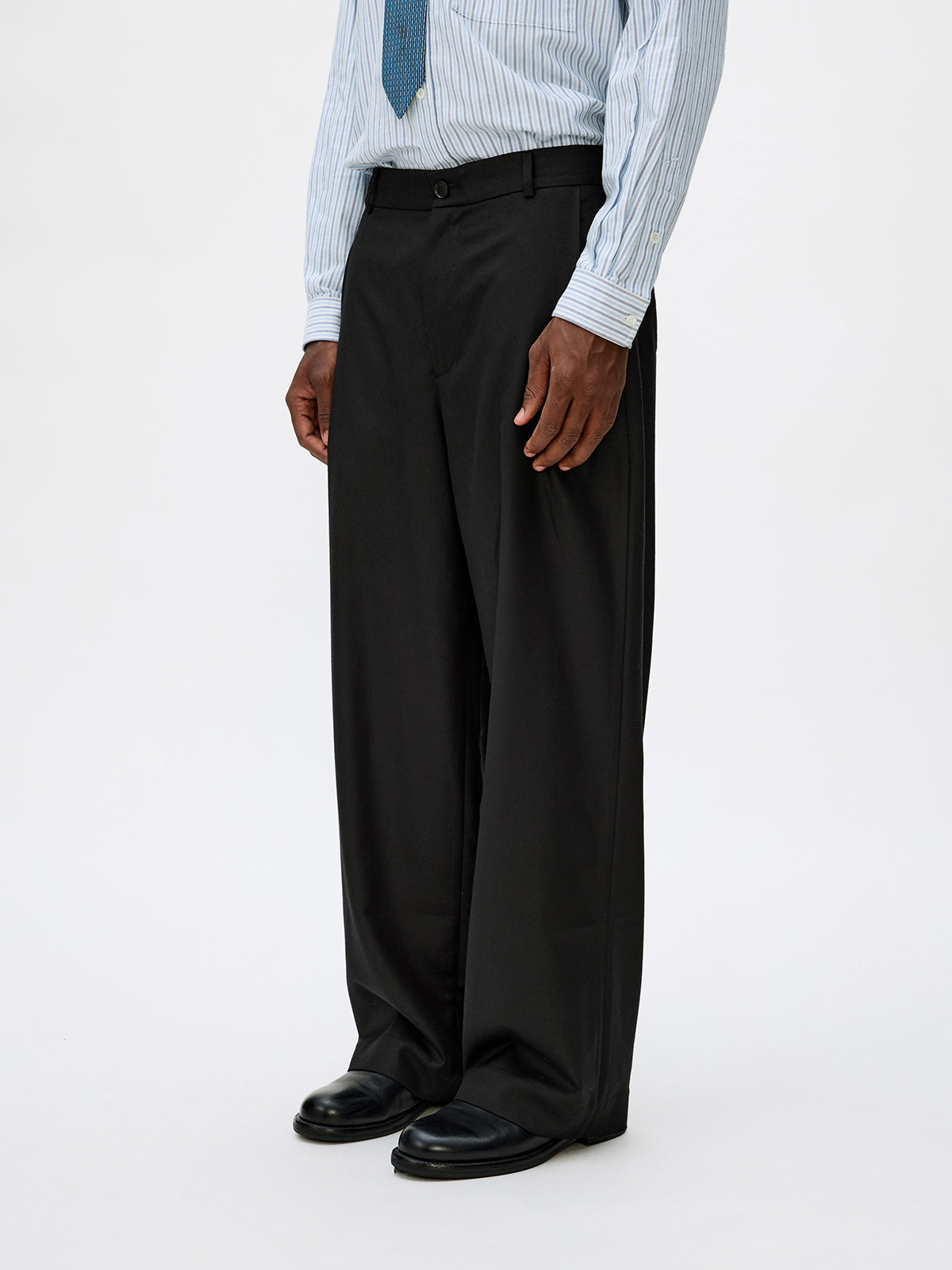 Straight-Leg Pleated Casual Pants