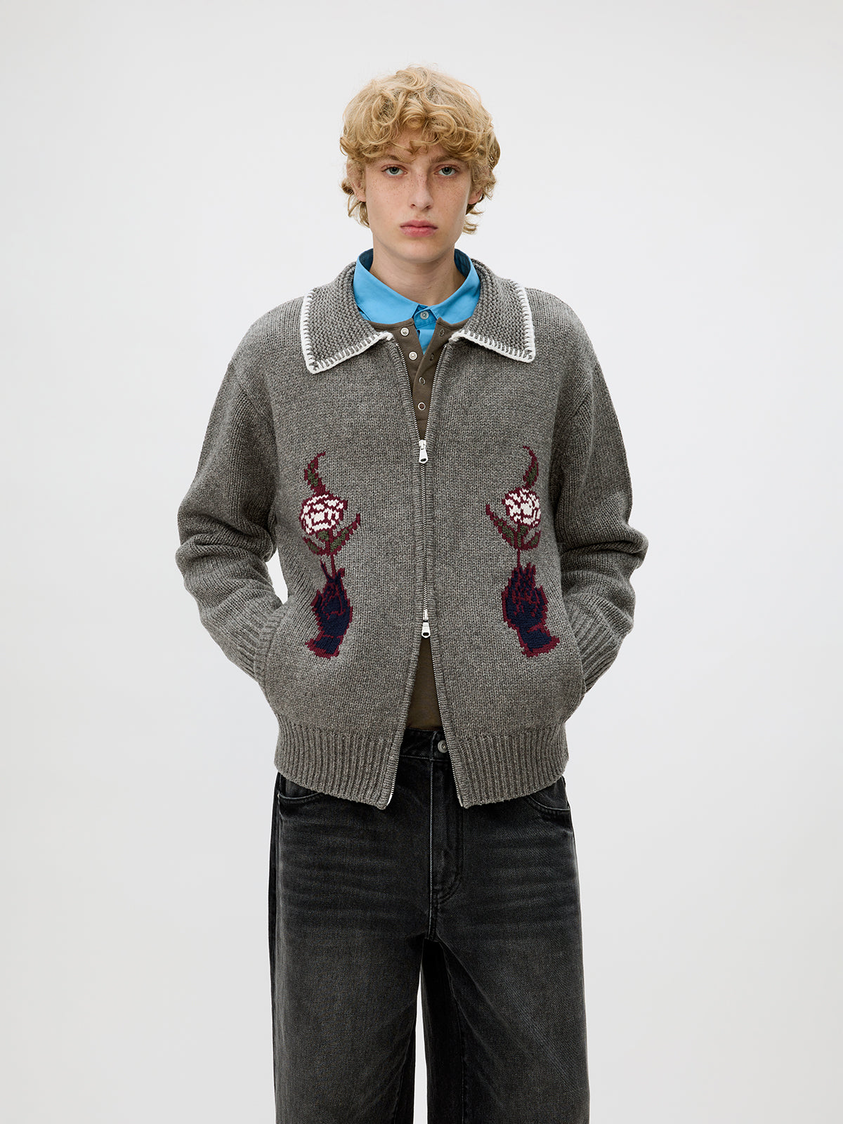 Unisex Wool Blend Cardigan