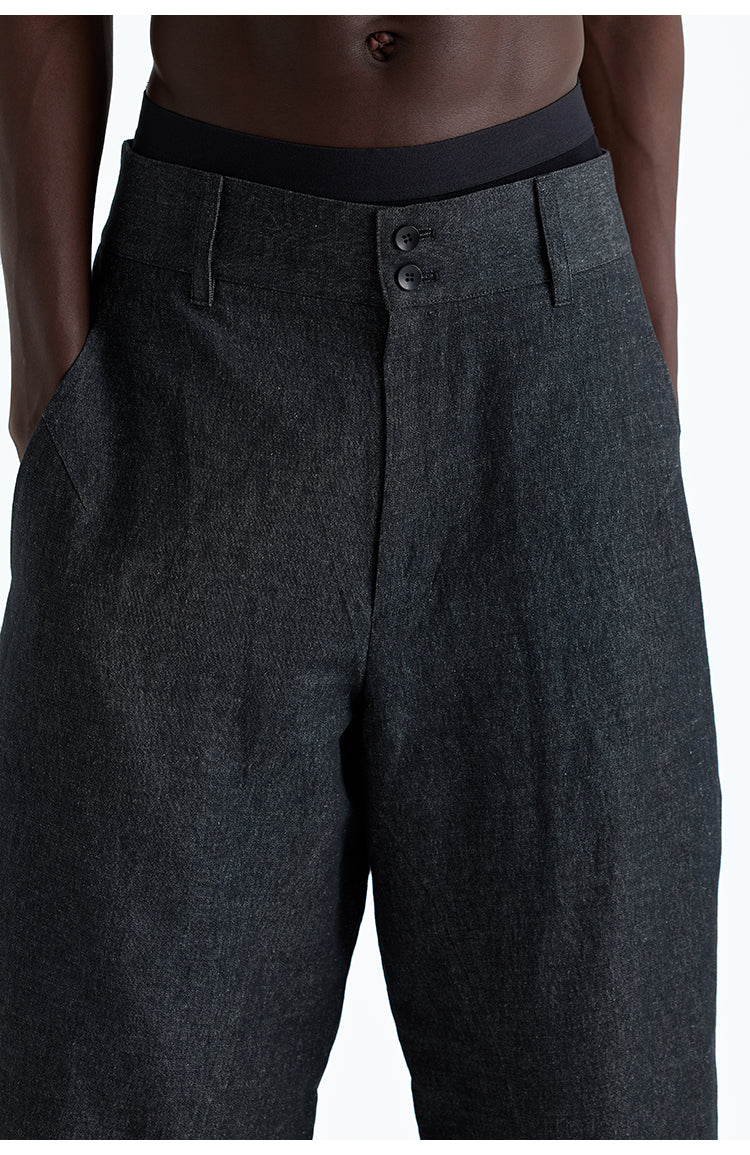 Natural cotton blend denim pants