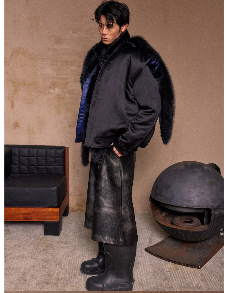 Metal Zipper Cropped Pants