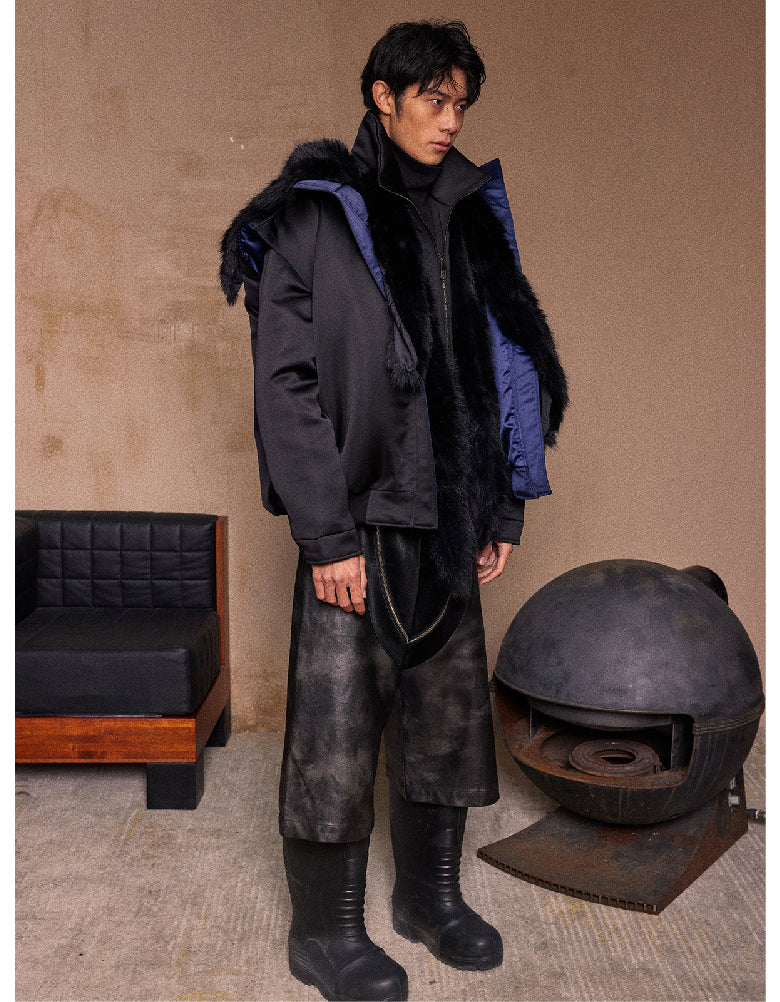 Metal Zipper Cropped Pants