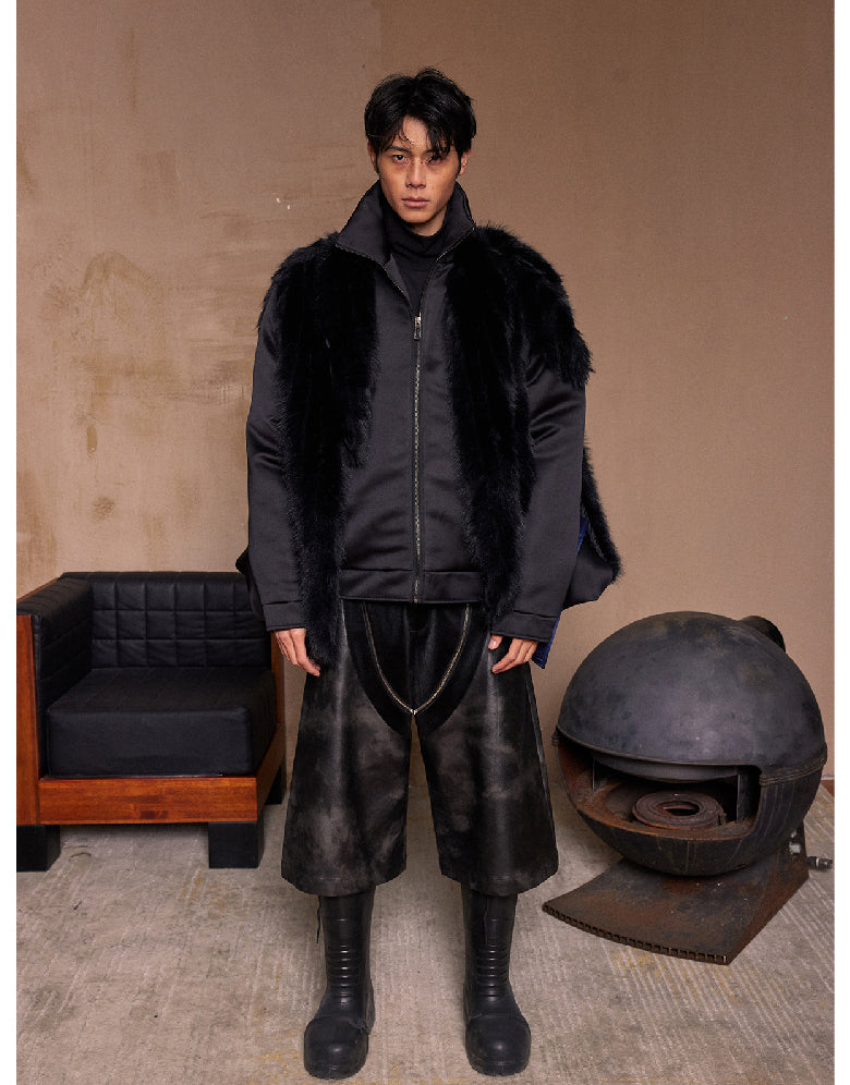 Metal Zipper Cropped Pants