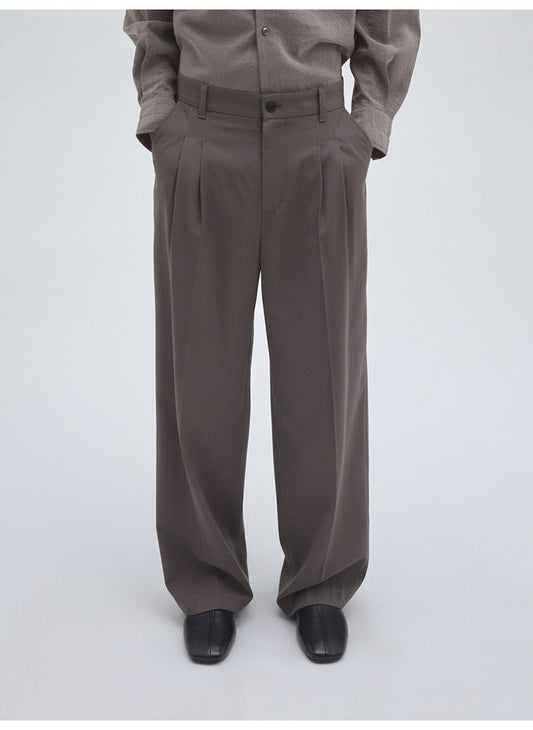 Classic Double-Tuck Casual Pants