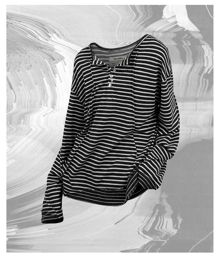 Button-down collar T-shirt