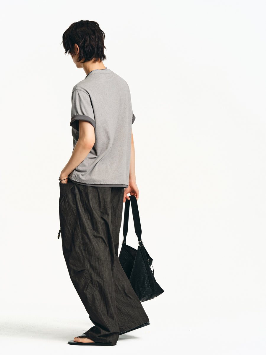 Faux Two Piece Round Neck T-Shirt