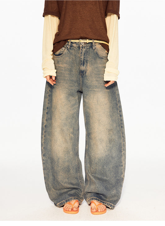 Vintage Wide-Leg Denim Pants