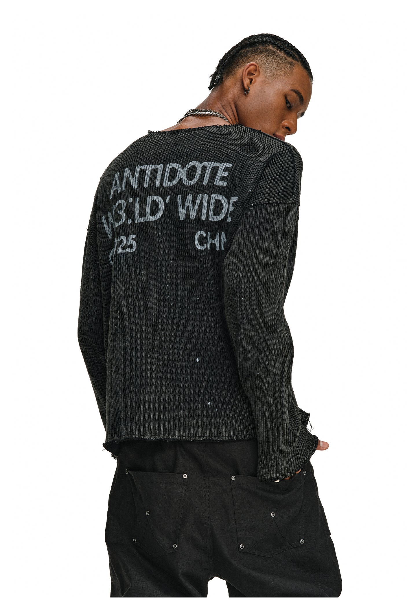 Old Pit Stripe V-Neck Sweater