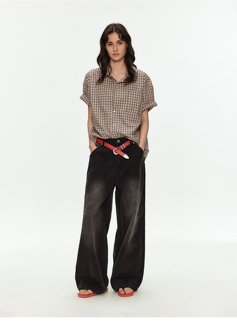 Retro Loose-Fit Wide-Leg Jeans