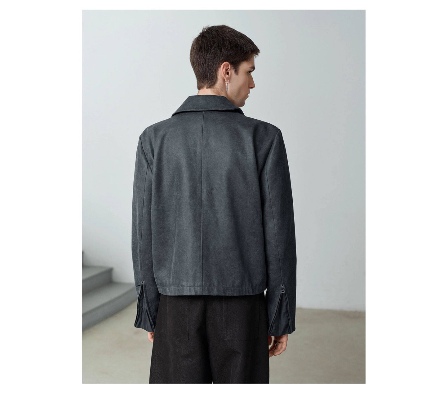 Antique-style leather jacket