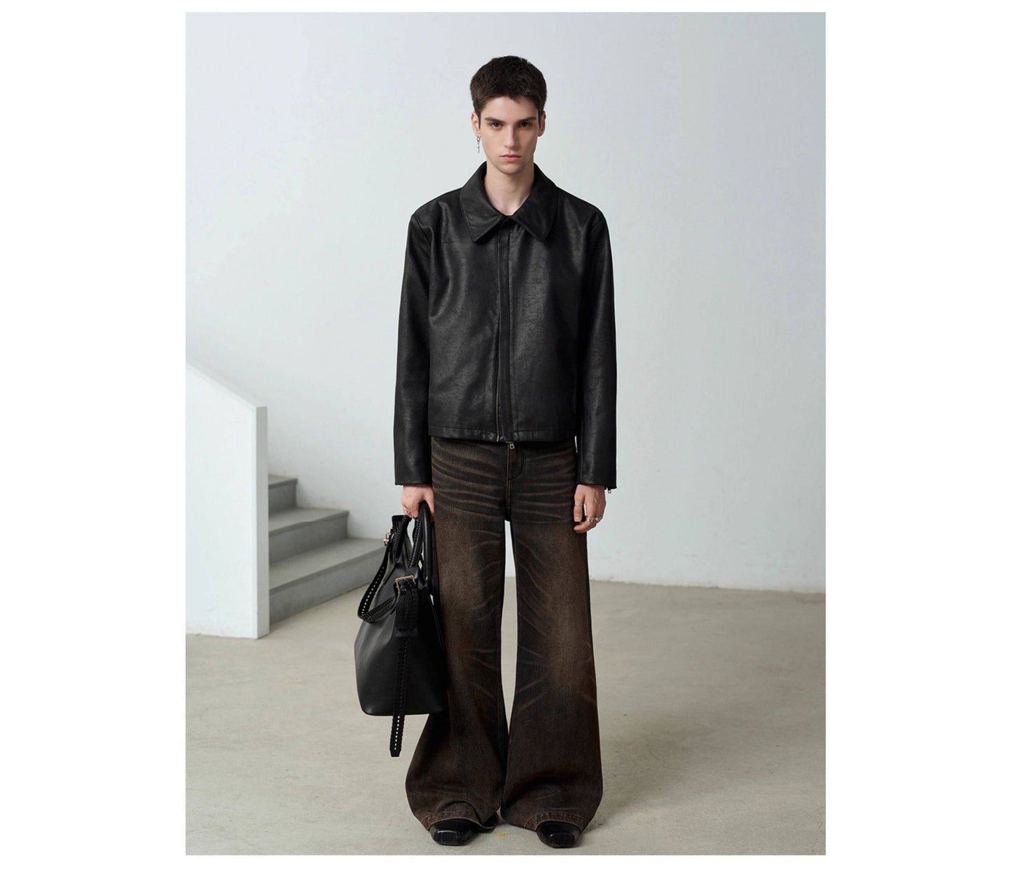 Antique-style leather jacket