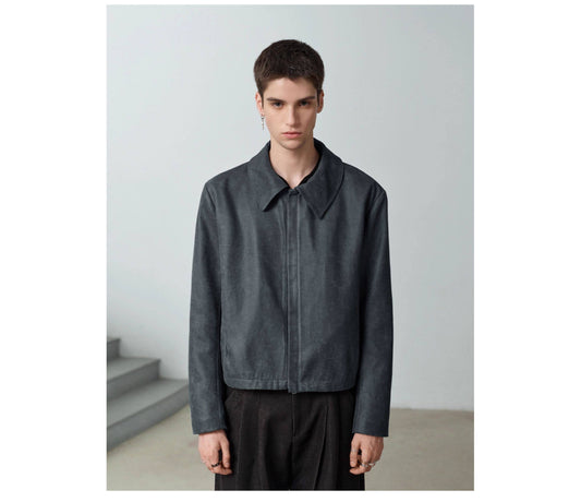 Antique-style leather jacket