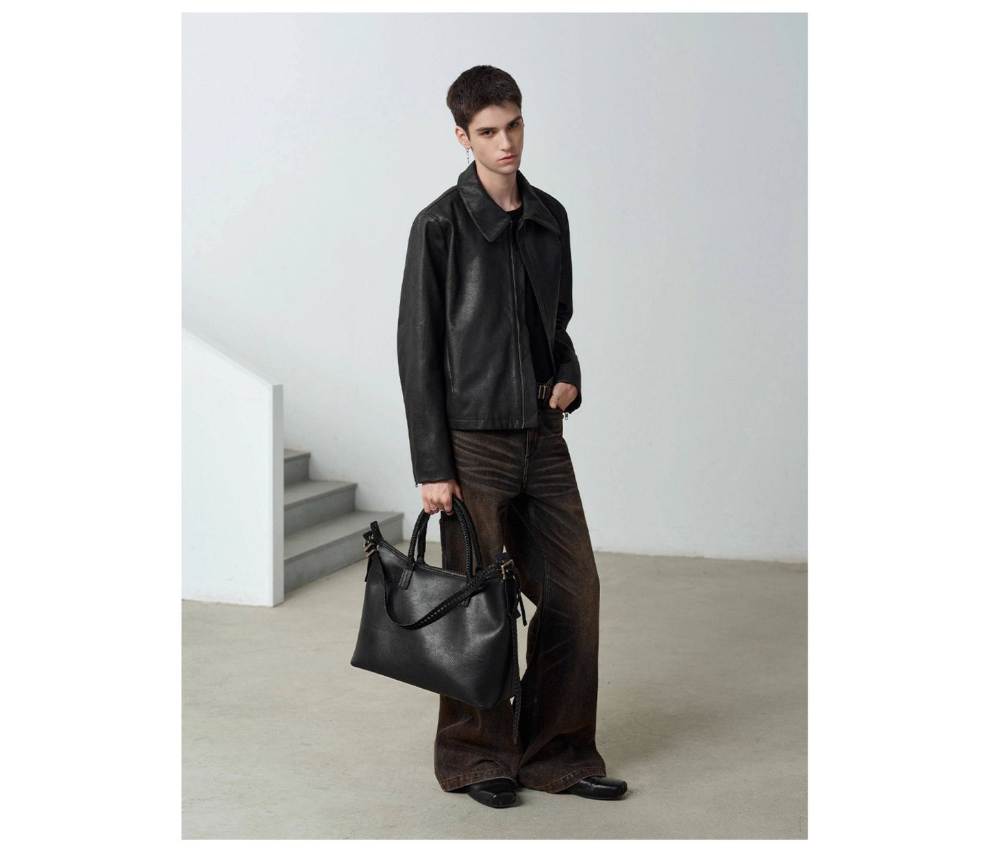 Antique-style leather jacket