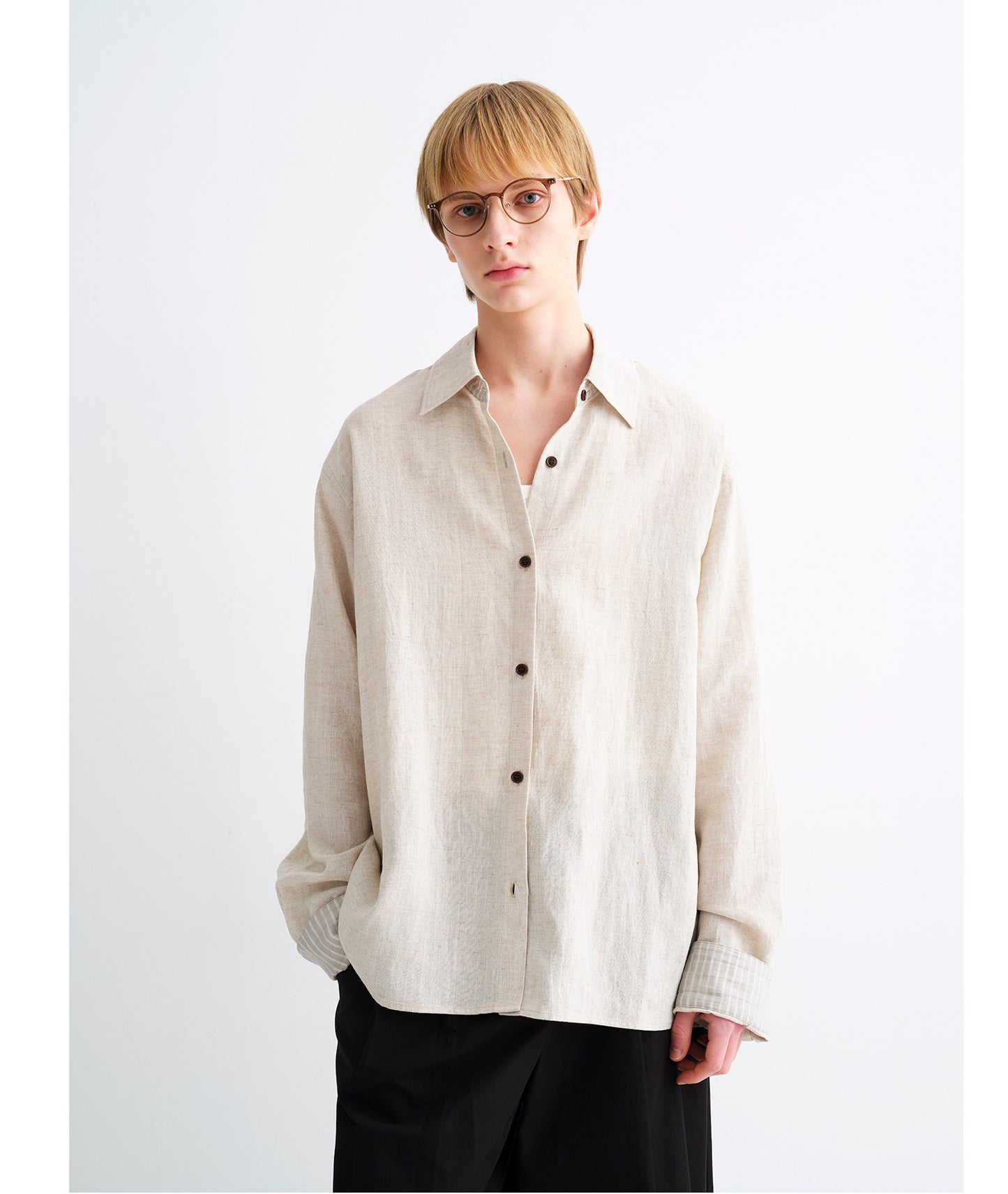 Linen-Blend Loose-Fit Shirt