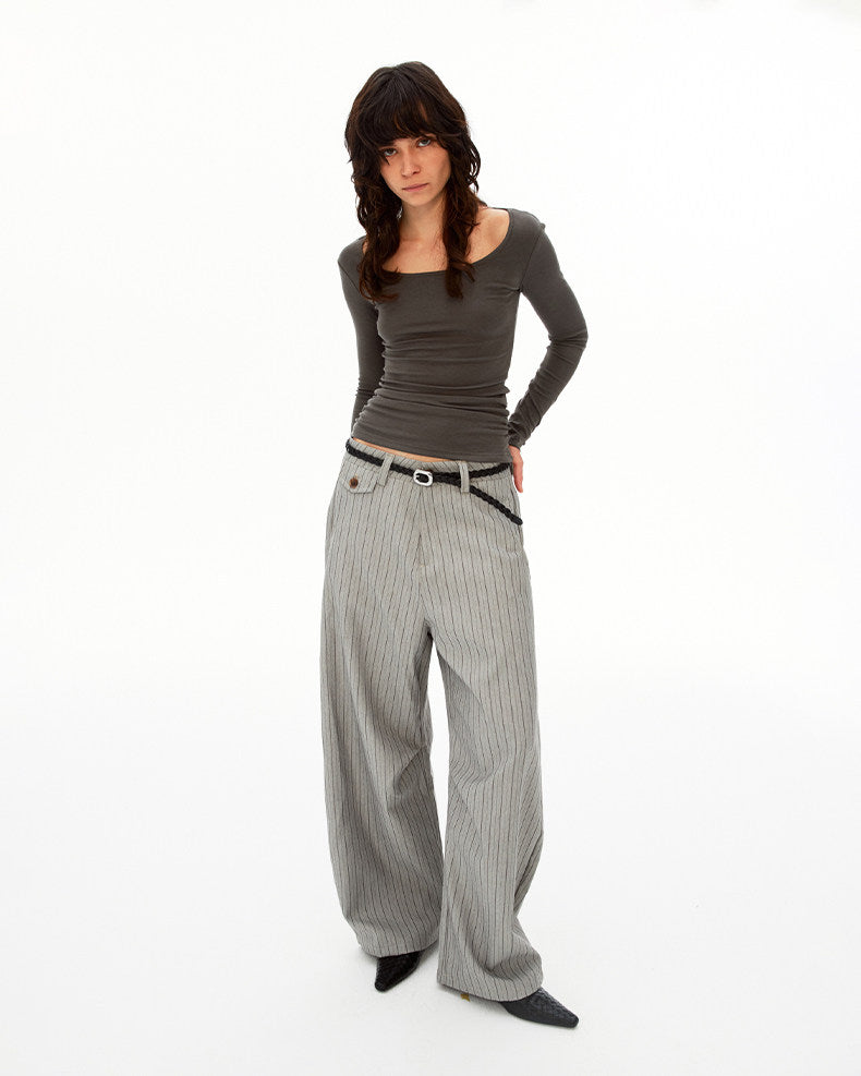 High-End Striped Casual Pants