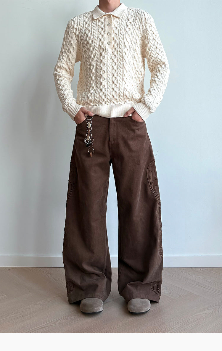 Canvas Straight Casual Pants